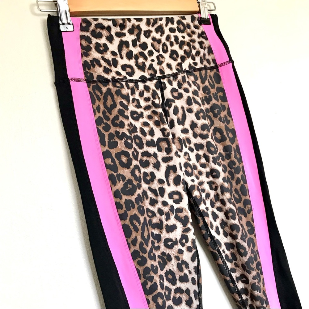 Veronica Beard x Bandier Rhonda Legging Size Small Leopard Print Neon Activewear - Picture 2 of 9